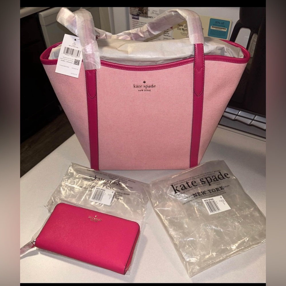 NWT Kate spade tote and wallet set